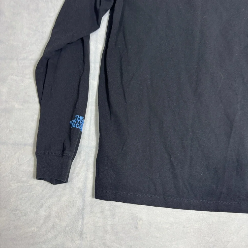 The North Face Mens T-Shirt Black Long Sleeve Everyday Comfort Graphic Tee Large